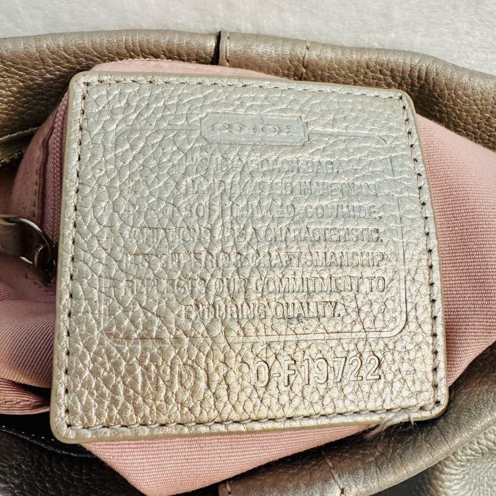 Coach Metallic Leather Shoulder Bag with Chain Detail - Picture 13 of 14